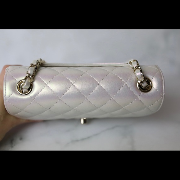 Chanel Ivory Iridescent Rectangular Mini Classic - Picture 6 of 7